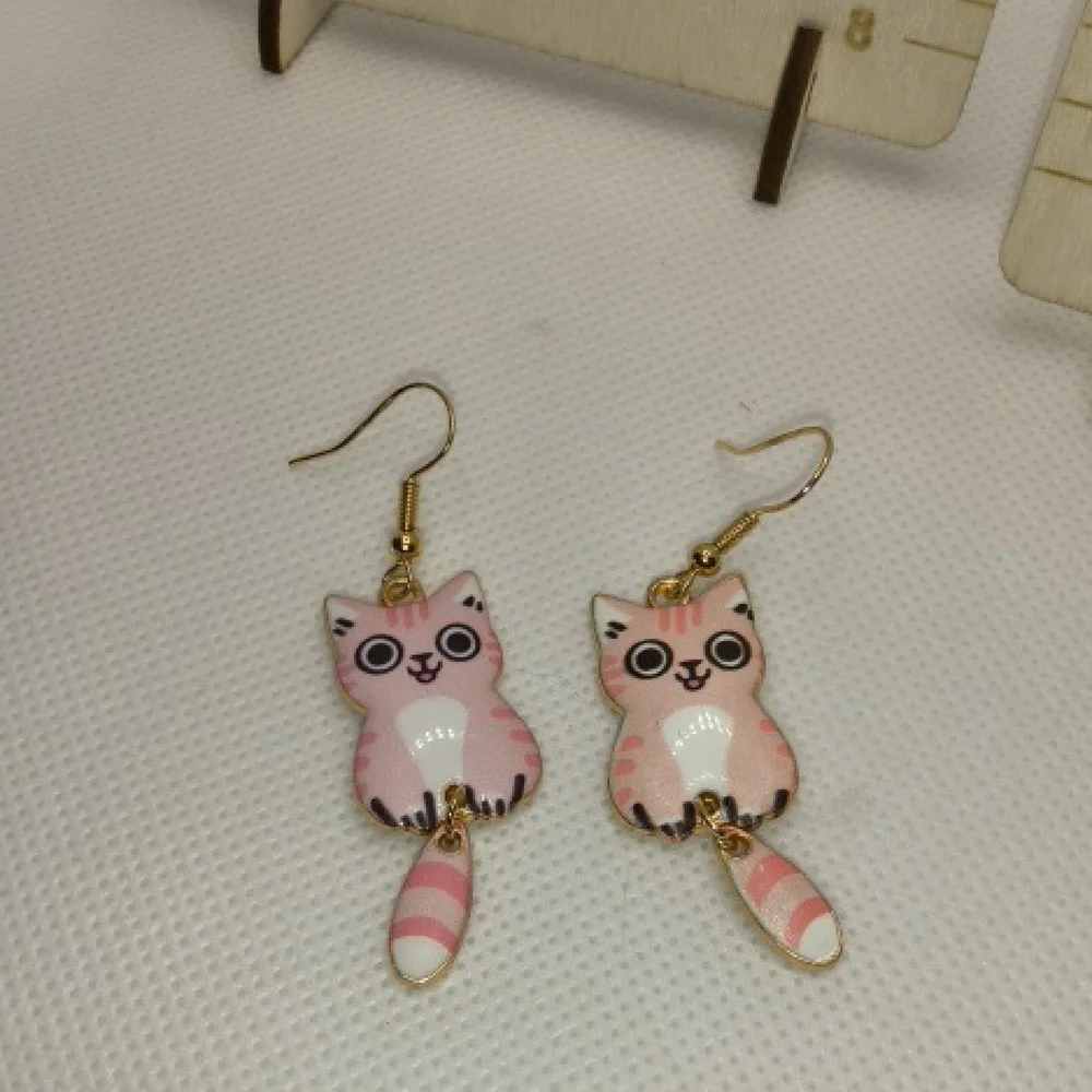 Cute‎ Pink Cat Earrings
